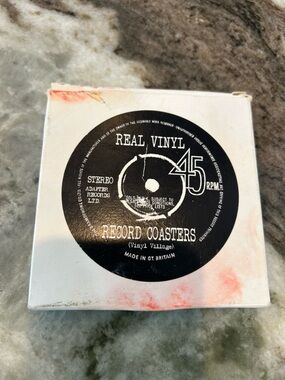Vinyl Village set of 4 mini Record Coasters made in England GUC